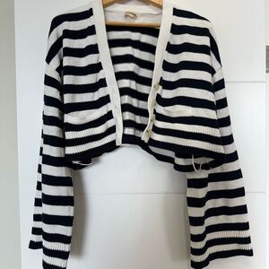 A.P.C. Navy and White Striped Cardigan